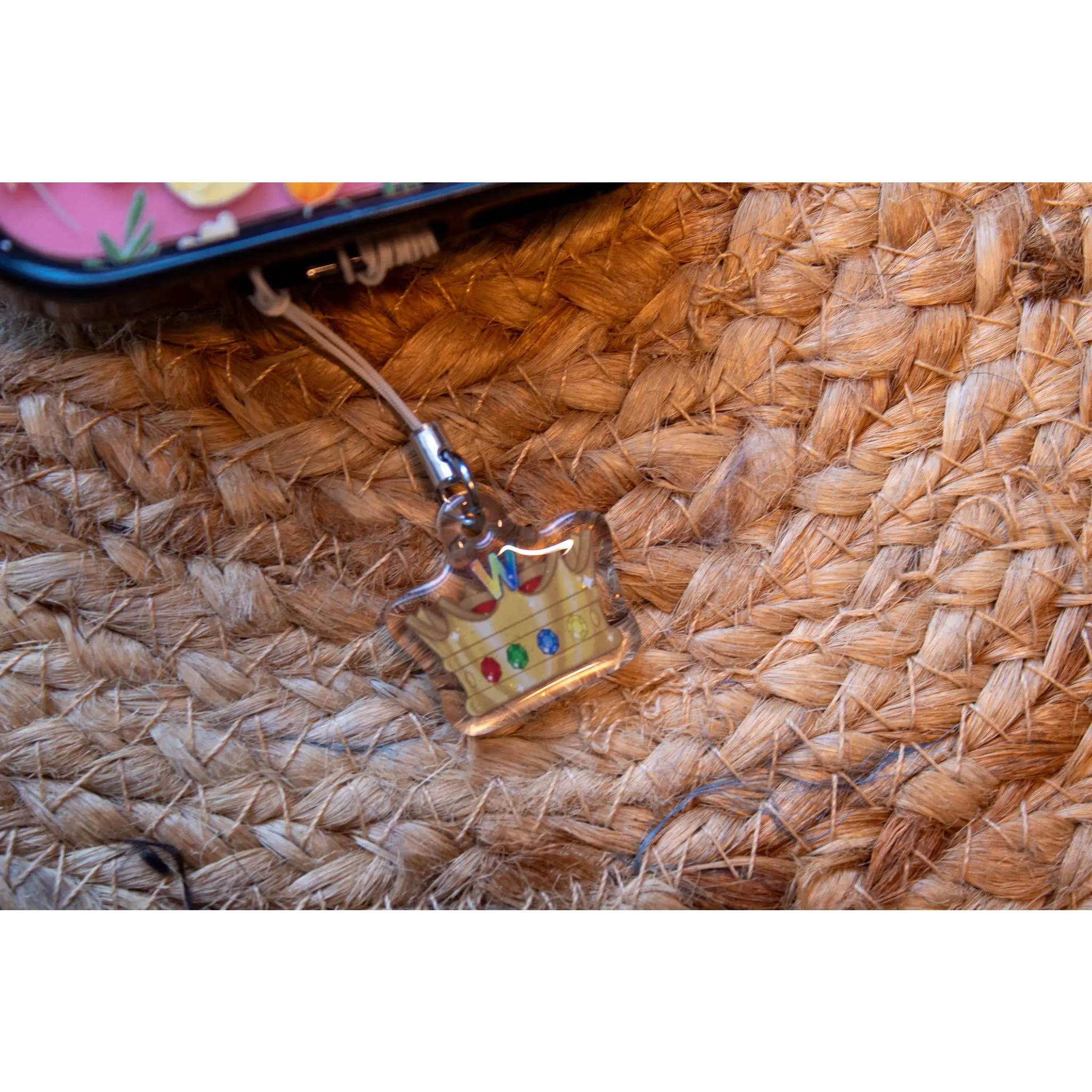 Webkinz Crown of Wonder Acrylic Phone Charm | Glitter Epoxy Front | 1" x 1"