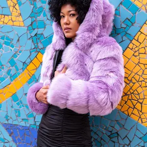 Faux Fur Coat purple (Small)