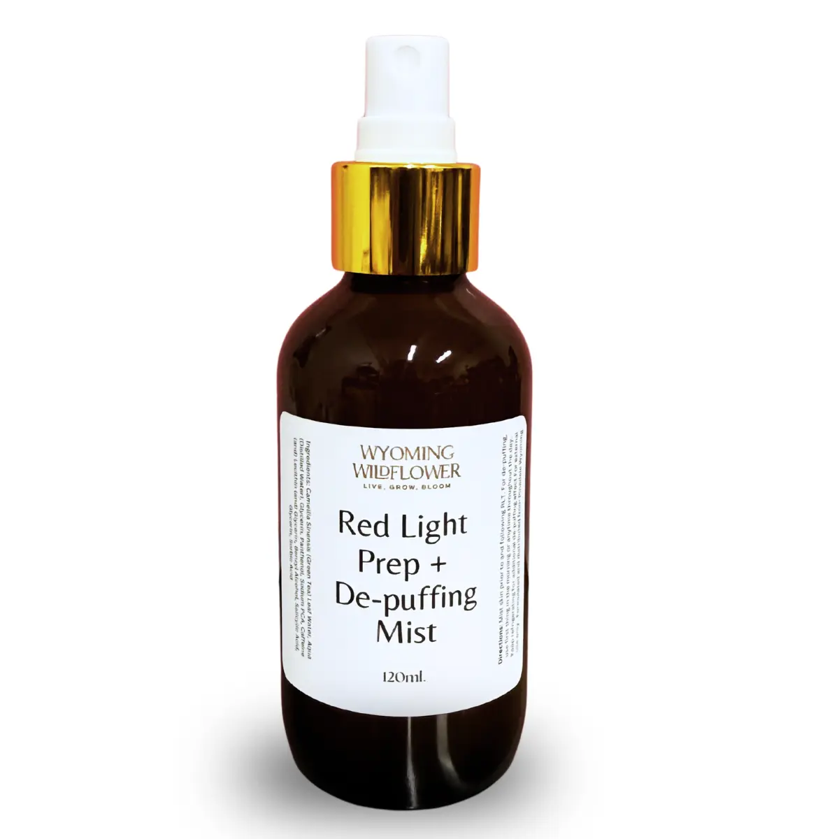 Red Light Prep + De-puffing Mist- Caffeine & Green Tea Hydration Hydrosol, Red Light Therapy