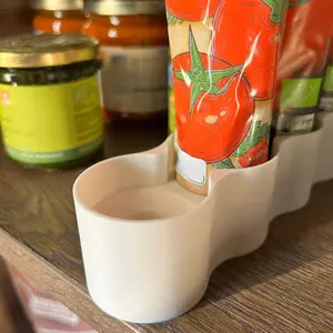 4-hole pipe rack, pipe holder, white refrigerator storage box, kitchen pipe-mounted spice rack, suitable for mustard, mayonnaise, ketchup, etc. Standard pipe rack fits most common pipes.