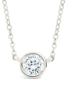 Sterling Silver Round Bezel Set Pendant