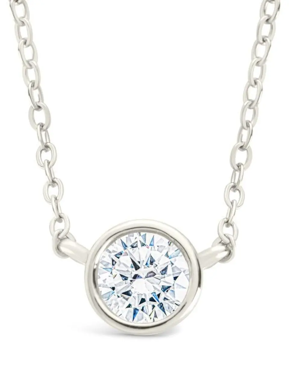 Sterling Silver Round Bezel Set Pendant