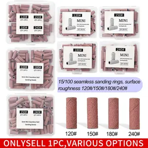 Nail Drill Bits Sanding Bands, 50/100pcs Coarse Fine 120/150/180/240 Grit, 3.1mm Mini Mandrel, Acrylic Nails Gel Manicures Pedicure