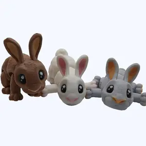 Articulating Rabbit Fidget or keychain Figurine 3D Printed Bunny