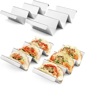4 Pack Stainless Steel Taco Holders, Oven Safe Tray Style for Baking