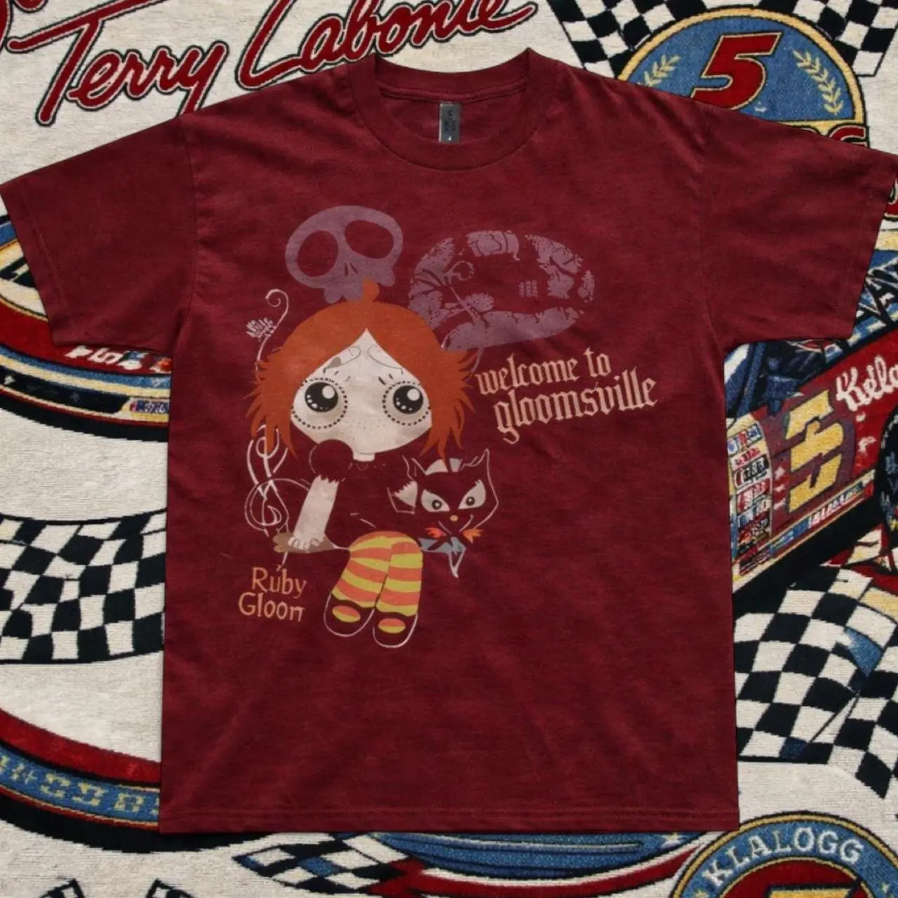 Vintage Ruby Gloom Welcome to Gloomsville T-shirt And Baby Tee | Retro 2000s Cartoon Graphic Shirt, Mall Goth Aesthetic Tee, Grunge Fairycore Top, Cute Emo Punk Streetwear, Nostalgic Animated Merchandise Gift