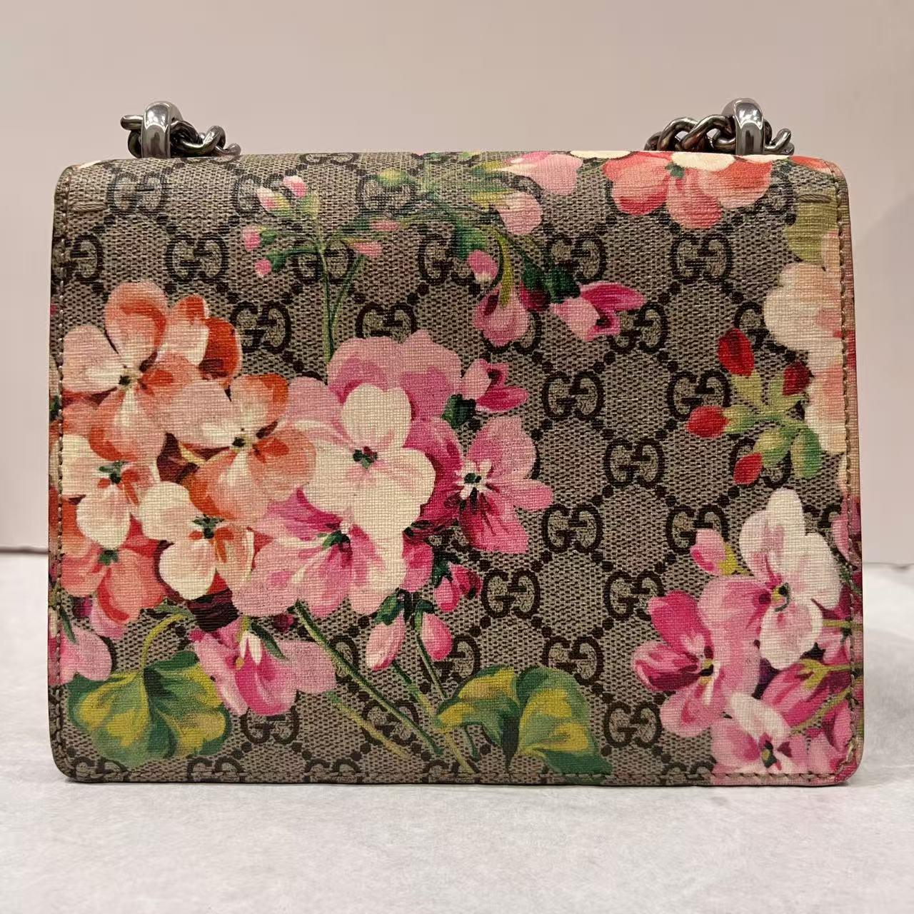 Pre-owned GUCCI Dionysus Shoulder Bag, GG Supreme Canvas with Flora Print, Antique Silver Hardware|19984412