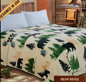 Rodeo ™ Bear Beige Flannel King Throw 2.2KG