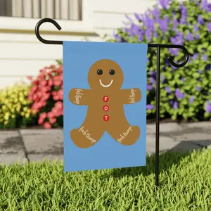 Slightly Subtle Gingerbread Man Garden Banner, Festive Garden Flag, Holiday Outdoor Sign, Christmas Decor, Cute Lawn Ornament