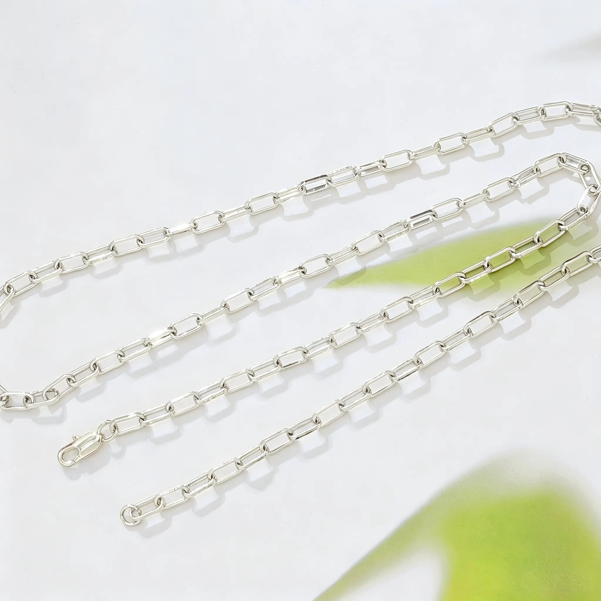 S925 Sterling Silver Paper Clip Chain Necklace, Dainty Oval Rectangle Link Layering Necklace, Hypoallergenic Minimalist Stackable Fine Jewelry Gift for Birthday Anniversary