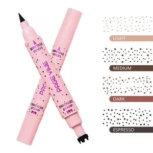 PAGE VINE 2-in-1 Freckle Stamp & Eyeliner Pen for Quick Makeup Smudge-Proof Waterproof Formula for Natural Freckles Sharp Eyeliner Perfect for Travel Festivals Social Media Content Creation