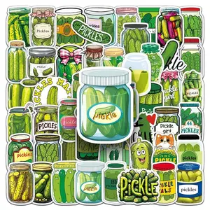 Pickle-themed creative cartoon food graffiti stickers!