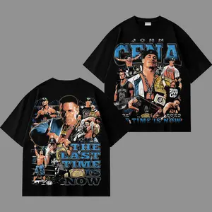 [WWE] John Cena “The Time Is Now” Wrestling Graphic T-Shirt, Never Give Up Hustle Loyalty Respect Tee, WWE Legend Shirt, You Can’t See Me Graphic Tee, Blue Chain Championship Print Oversized Unisex T-Shirt featuring John Cena Gift for Wrestling Fans