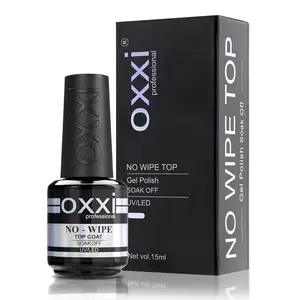 Oxxi Professional 1X15ml No Wipe Gel Top Coat  Nail Polish，High-Gloss and Long-Wear Top Coat Gels