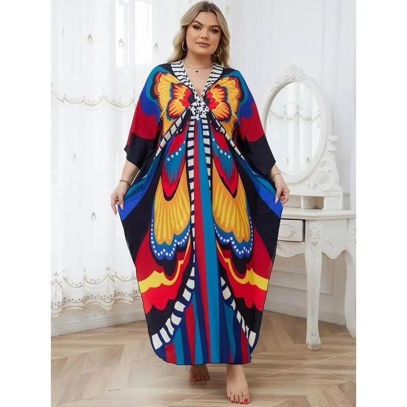 Butterfly/feather Print Ruched Split Hem Tunic Dress, Casual Womenswear,  Gift, Homecoming Dresses, Women's Clothes for Beach Holiday Vacation, Moo  Moo Dresses, Summer Dresses Comfort Multicolor1 - TikTok Shop