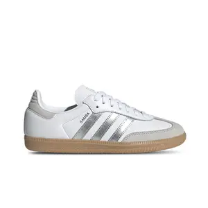 adidas Samba OG White Silver Metallic Grey (Women's) JI2725 Authentic Shoes Footwear Sneaker Trainer Comfortable Walking Fashion Trending Gift