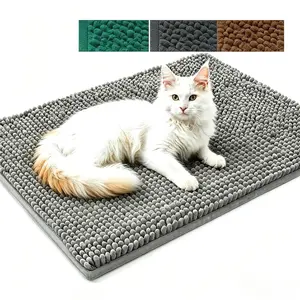 23.6in*35.4in Muddy Mat Pet Door Mat, Ultra Absorbent Chenille Floor Rug, Non Slip TPE Backing for Hardwood & Tile Floors, Washable Heavy Duty Rug for Entryway Bathroom Kitchen Patio, Traps Mud & Wet Paws, Indoor Outdoor Durable Home Deco