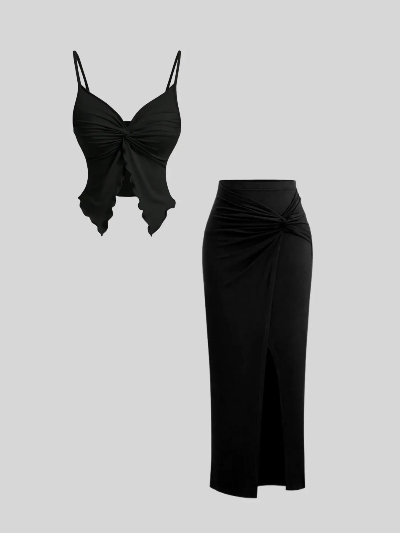 European and American classic and elegant fashion trendy women's Minimalist simple and high-value solid color sleeveless skirt suit