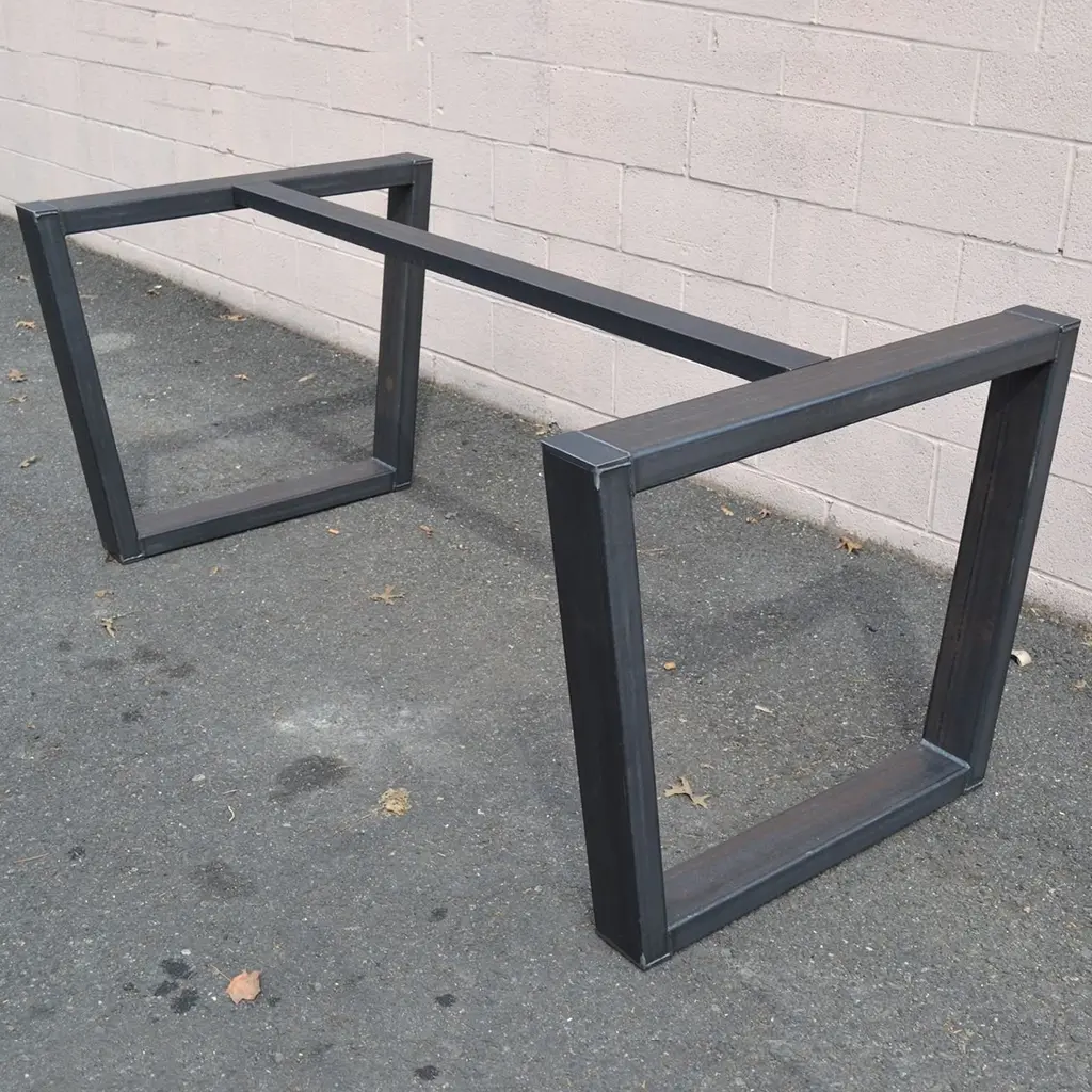 Modern Dining Table Base - Steel, Heavy Duty, Black Powder Coated