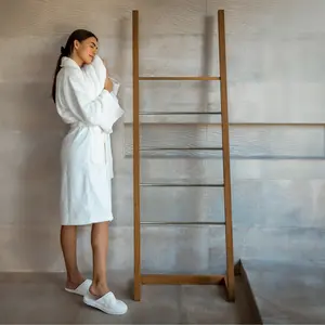 Luxury Organic Bathrobe & Slipper Set - 700 GSM GOTS Certified Turkish Cotton - Hypoallergenic & Eco-Friendly - Unisex Plush Robe & Non-Slip Slippers Comfort Soft Unisex Gowns Loungewear