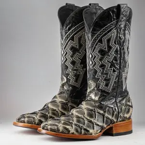Orix Jumbo Pirarucu Print Leather Boots - Square Toe