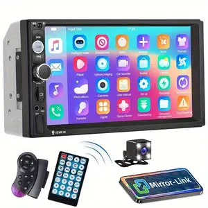Double Din Car Radio Phone Mirror Link 7 Inch Touchscreen Car Multimedia MP5 Player Audio Output, FM Car Stereo Rear View Camera, Car Video Players