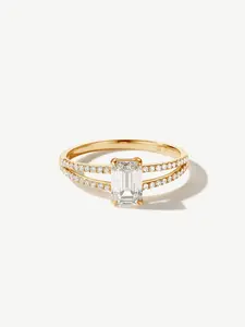 "Bound by Brilliance" IGI Certified 1 Carat Emerald-Cut Lab Grown Diamond Engagement Ring for Women Promise Anniversary Wedding Ring in 14K Solid Gold