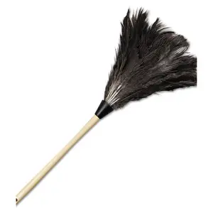 Boardwalk  Professional Ostrich Feather Duster with 13 in. Wood Handle - Natural