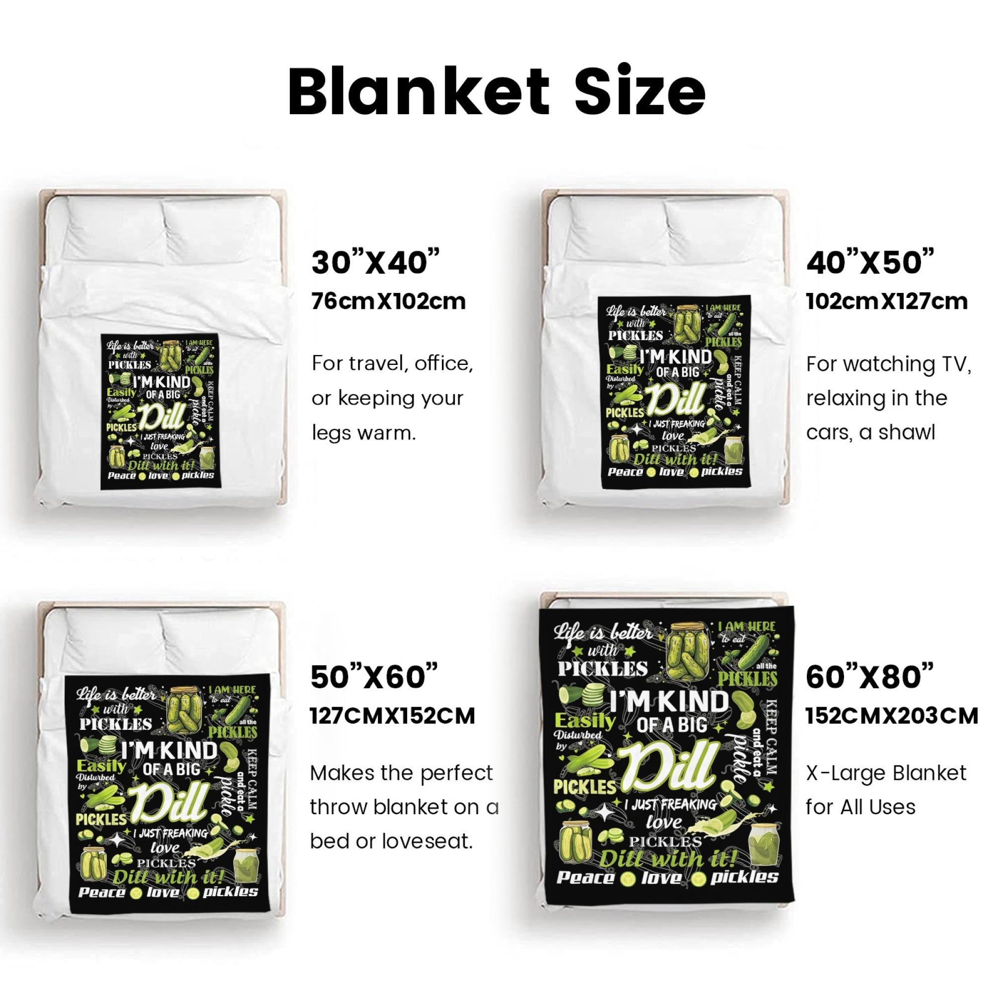 Pickle Blanket Gifts for Pickle Lovers, Pickles Birthday Gifts for Women, Friend, Girl, Soft Warm Blanket for Pickles Lovers, Gift for Couch Sofa Gifts for Christmas Thanksgiving Day 50x60in