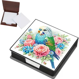 Diamond Painting Kit Note Box Memo Paper Storage Box Diamond Art Sticky Note Holder Diamond Art for Home Office
