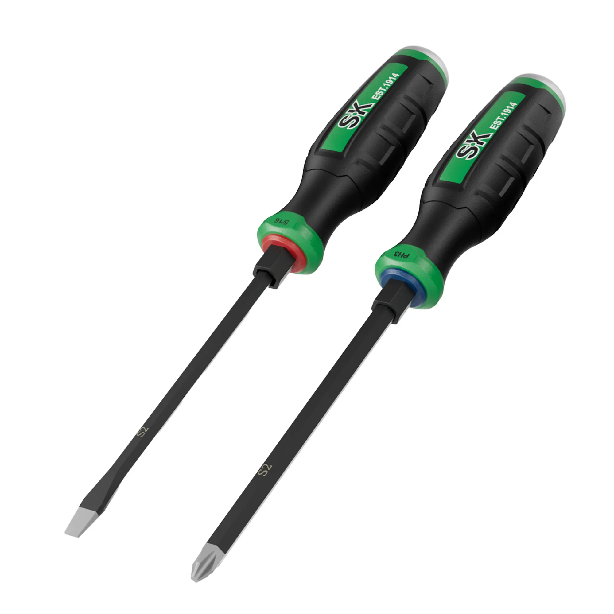 #fathersdaygift SK Heavy Duty Screwdriver Set, Demolition Driver, Slotted and Phillips, S2 Steel, SureGrip Handle