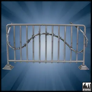 Silver Guardrail with Barbed Wire for WWE & AEW Wrestling Action Figures