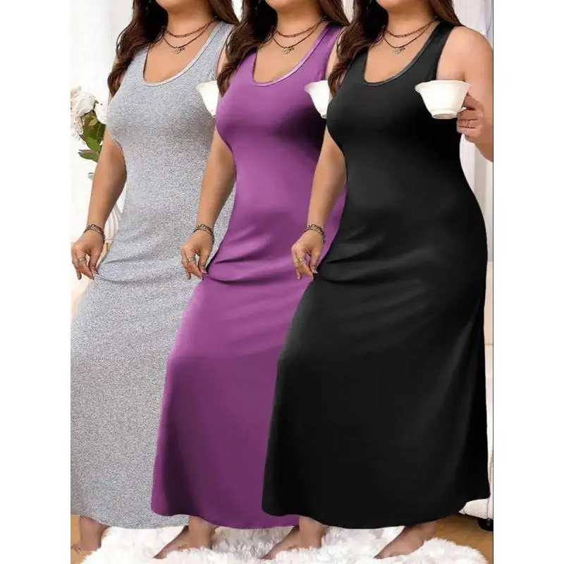chinese dress ladies Women's Cowl Neck Plus Size Silk Nightgown Slip Dress