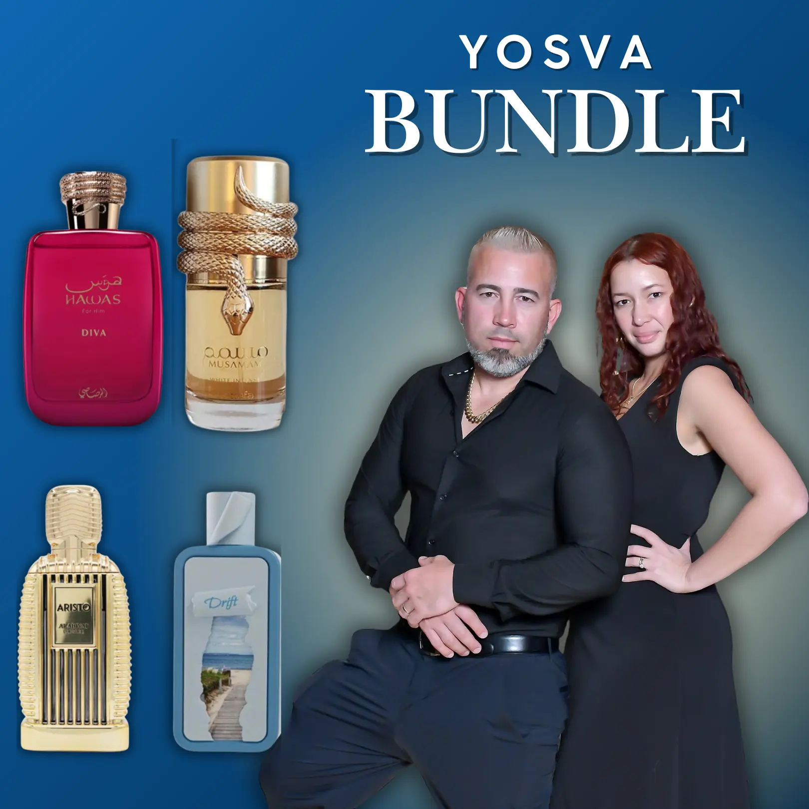 Yosva Bundle | Hawas Diva + Musamam White + Arabiyat Aristo + Riiffs Seasons Drift | Unisex Fragrance | 100 ML - 3.4 OZ | Eau De Parfum | Red Fruits - Rhubarb & Lychee