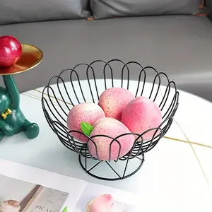 1PC European Style Iron Fruit Bowl Modern Luxury Fruit Basket Living Room Decorative Creative Tray Home Snacks Candy Storage