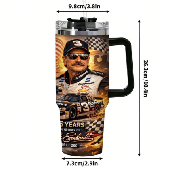 Dale Tumbler 20oz 40oz, Dale 25 years memories Tumblers, Travel Mug with Handle and Straw, Gift For Racing Fans Water Bottles Drinkware Flasks, 4th Of July Bottled