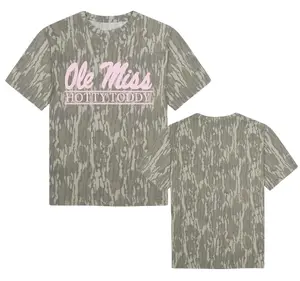 Pink Ole Miss Hotty Toddy Camo Shirt, Aesthetic Camouflage Rebels Tee, Cute Mississippi Gameday Top, Pink Script Hotty Toddy Camo Tee