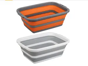 2 Pack Portable Sink with 2.25 Gal / 8.5L Each, Collapsible Tub for Washing Dishes, Outdoor, Camping and Hiking, Wash Basin for Home and Garden, Storage Bins for House Bucket Plastic