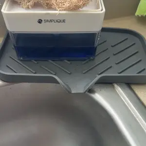 Household Essentials Silicone Sink Drain Mat, Non-slip Sink Drying Mat, Kitchen Gadget Space Saver, Self-draining Sponge Holder, Kitchen Accessories