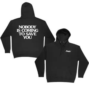 [graphic hoodies]NOBODY IS COMING TO SAVE YOU Hoodie,T-Shirt– Vintage Dirt Bike Motocross Graphic T-Shirt, Off-Road Racing Pullover for Men & Women Sport Menswear
