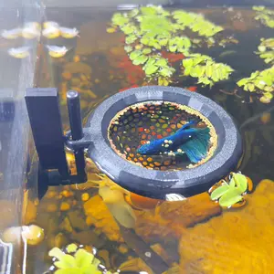 Fish  Floating Betta ,Betta or Shrimp Burrows and Hammock, Fish and Shrimp Feeder,Multifunctional Aquarium Accessories,Anchorable Location (Black)