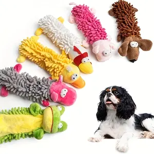 6-Pack Colorful Plush Squeaky Dog Toys - Suitable for Small to Medium Dog Breeds, Interactive Chew and Play Companion, Soft Cartoon Animal Design (Yellow Chicken, Pink Pig, Brown Dog, Green Frog), Interactive Dog Toys
