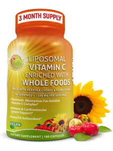SUPPLEMENTS STUDIO Liposomal Vitamin C 1500mg Capsules - Enriched with Organic Acerola Cherry & Camu Camu - Supports Immune Health - Easy to Swallow - 180 Capsules