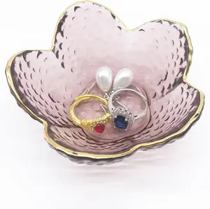 Small Ring Dish Jewelry Tray, Glass Jewelry Dish Trinket Bowl, Crystal Ring Holder Dish Jewelry Plate, Nightstand Decor Jewelry Holder Dish, Engagement Jewelry Bowl Dish for Rings, Earrings