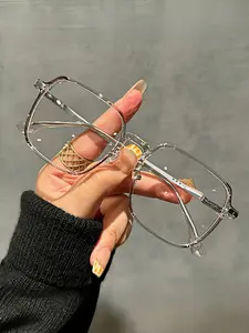 Simple Anti-blue Light Eyeglasses for Everyday Use, Gifts for Wife, Blue Light Glasses for Men, Basic Square Frame Fashion Eyeglasses for Women & Men, Modern Fashion Eyeglasses for Work, Daily Decor, Stylish Square Frames, Accessories for Women