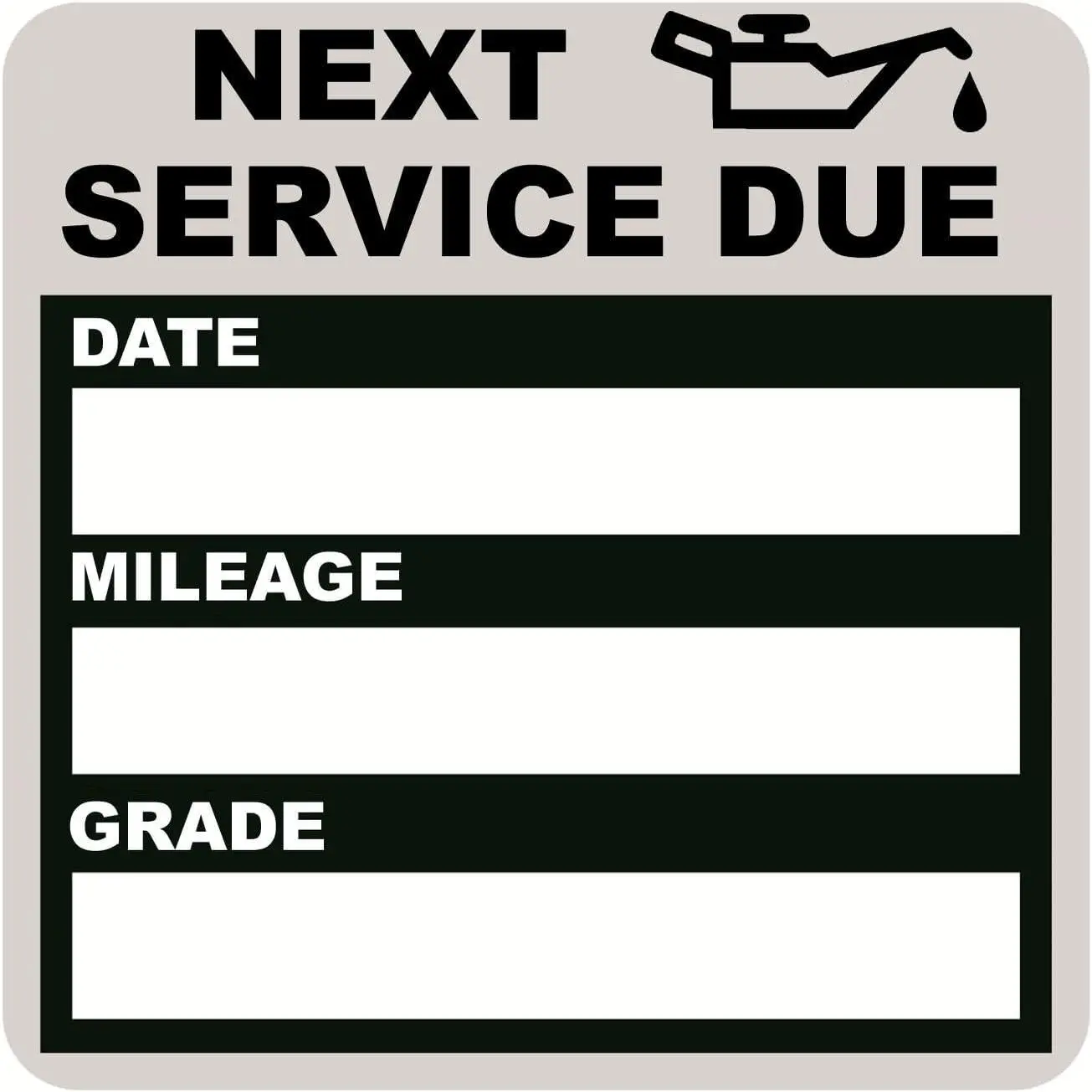 Oil Change Stickers Static Cling, 120 count 2x2 Inches Oil Change Reminder Sticker for Windshield with No , Clear Next Service Due Labels Black Font for  Auto  Window