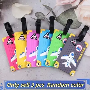 3-Piece PVC Soft Gel Luggage Tags, Multifunctional Lost Prevention ID Card Holders, Easy Identification Travel Accessories, Versatile Travel Accessory