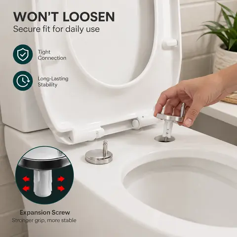2 Counts, Universal Toilet Seat Expansion Screw Bolts, Thickened Stainless Steel, Easy to Install