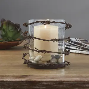 Barbed Wire Pillar Candle Holder