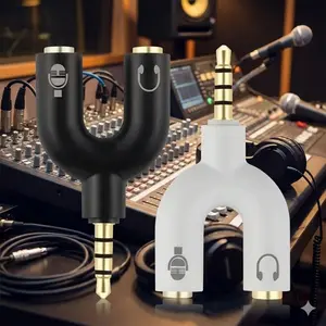 Dual Port Stereo Audio Splitter: Share Music Instantly, High-Speed Transmission for Pc, Smartphone, Mp3 Player, AUX cable. Multi-Pack Options (1/2/4 Pcs), Perfect for Parties, Compatible with Multiple Devices.